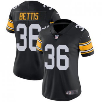 Nike Pittsburgh Steelers #36 Jerome Bettis Black Alternate Women's Stitched NFL Vapor Untouchable Limited Jersey