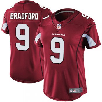 Women Nike Cardinals #9 Sam Bradford Red Team Color Stitched NFL Vapor Untouchable Limited Jersey
