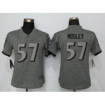 Women's Baltimore Ravens #57 C.J.Mosley Gray Gridiron Stitched NFL Nike Limited Jersey