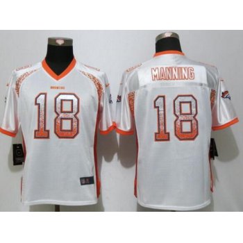 Women's Denver Broncos #18 Peyton Manning White Drift Fashion NFL Nike Jersey