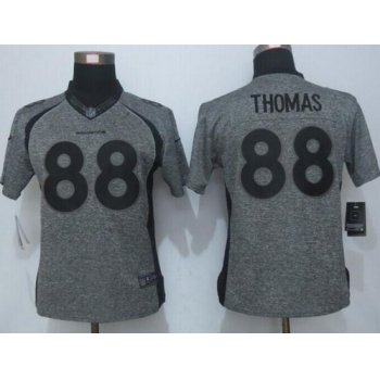 Women's Denver Broncos #88 Demaryius Thomas Gray Gridiron Nike NFL Limited Jersey