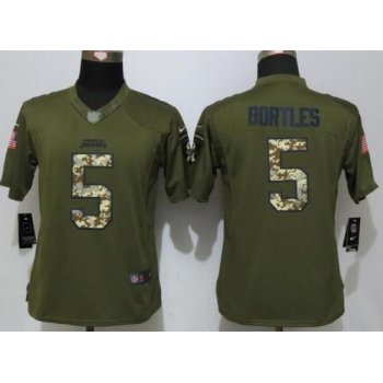 Women's Jacksonville Jaguars #5 Blake Bortles Green Salute to Service NFL Nike Limited Jersey