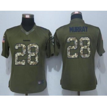 Women's Oakland Raiders #28 Latavius Murray Green Salute to Service NFL Nike Limited Jersey
