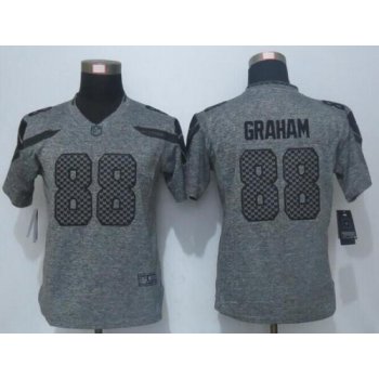 Women's Seattle Seahawks #88 Jimmy Graham Gray Gridiron Nike NFL Limited Jersey