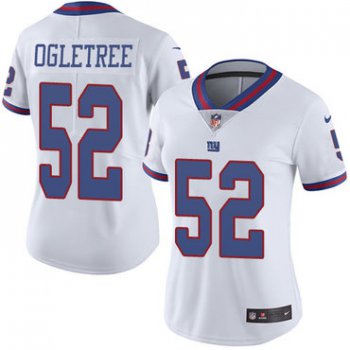 Nike Giants #52 Alec Ogletree White Women's Stitched NFL Limited Rush Jersey