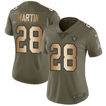 Nike Raiders #28 Doug Martin Olive Gold Women's Stitched NFL Limited 2017 Salute to Service Jersey