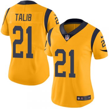 Nike Rams #21 Aqib Talib Gold Women's Stitched NFL Limited Rush Jersey