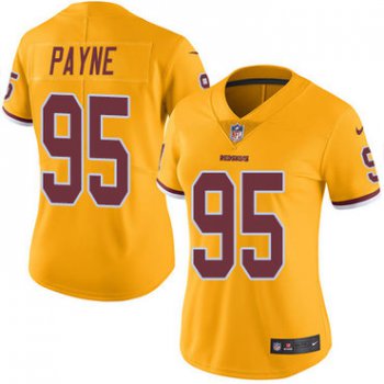 Nike Redskins #95 Da'Ron Payne Gold Women's Stitched NFL Limited Rush Jersey