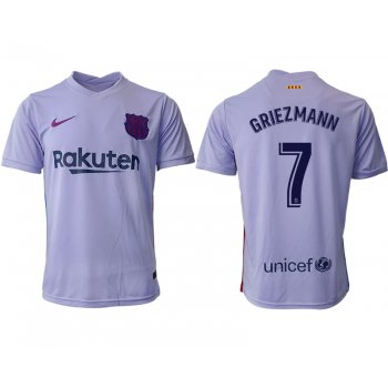 Men 2021-2022 Club Barcelona away aaa version purple 7 Soccer Jerseys