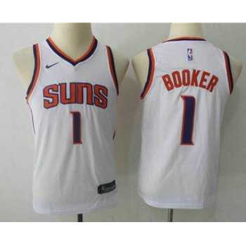 Youth Phoenix Suns #1 Devin Booker White Nike Swingman Stitched NBA Jersey