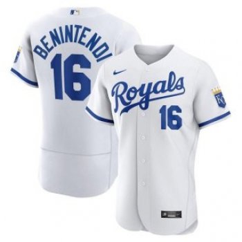 Men's Kansas City Royals #16 Andrew Benintendi White Flex Base Stitched Jersey