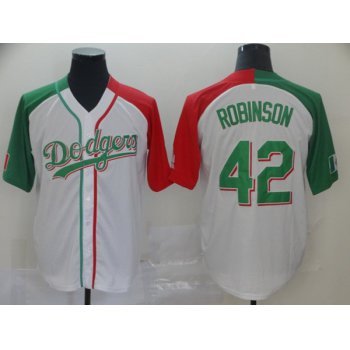 Men's Los Angeles Dodgers #42 Jackie Robinson Mexican Heritage Culture Night Jersey