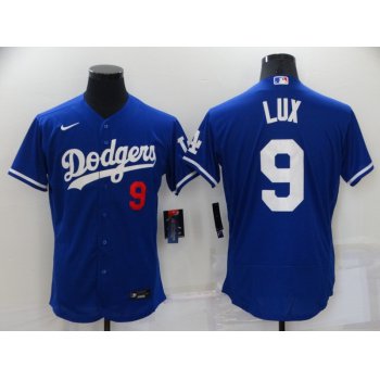 Men's Los Angeles Dodgers #9 Gavin Lux Blue Stitched MLB Flex Base Nike Jersey