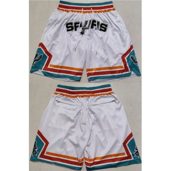 Men's San Antonio Spurs White Shorts (Run Smaller)