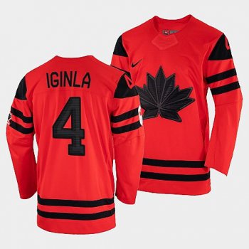 Men's Canada Hockey Jarome Iginla Red 2022 Winter Olympic Gold #4 Winner Jersey