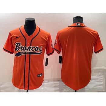 Men's Denver Broncos Blank Orange Stitched MLB Cool Base Nike Baseball Jersey