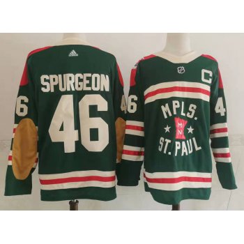 Men's Minnesota Wild #46 Jared Spurgeon Green 2022 Winter Classic Adidas Stitched NHL Jersey