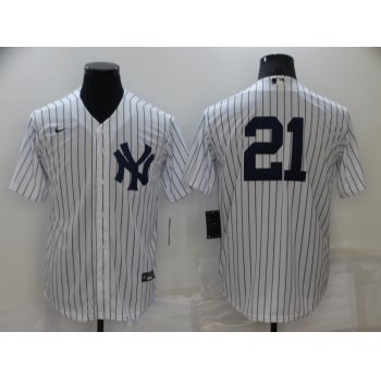 Men's New York Yankees #21 Paul ONeill White Stitched MLB Nike Cool Base Jersey