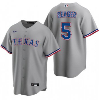 Men's Texas Rangers #5 Corey Seager Gray Cool Base Stitched Baseball Jersey