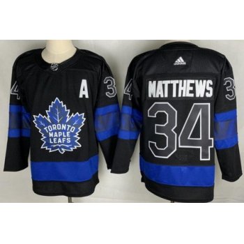 Men's Toronto Maple Leafs #34 Auston Matthews Black X Drew House Inside Out Stitched Jersey