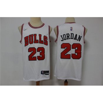 Men's Chicago Bulls #23 Michael Jordan White Nike 75th Anniversary Diamond 2021 Stitched Jersey