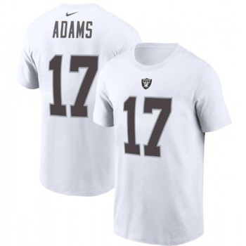 Men's Las Vegas Raiders #17 Davante Adams 2022 White Name & Number T-Shirt