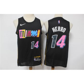 Men's Miami Heat #14 Tyler Herro Black Diamond 2022 City Edition Swingman Stitched Jersey
