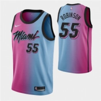 Men's Miami Heat #55 Duncan Robinson 2021 BluePink City Edition Vice Stitched NBA Jersey