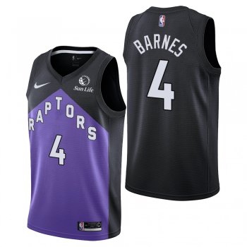 Men's Toronto Raptors #4 Scottie Barnes Earned Edition Black Jersey