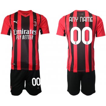 Men 2021-2022 Club AC Milan home red customized Soccer Jersey
