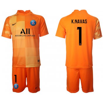 Men 2021-2022 Club Paris St German orange red goalkeeper 1 Soccer Jersey