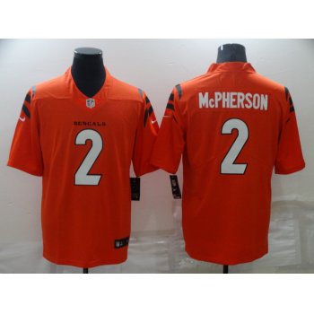 Men's Cincinnati Bengals #2 Evan McPherson NEW Orange 2021 Vapor Untouchable Stitched NFL Nike Limited Jersey
