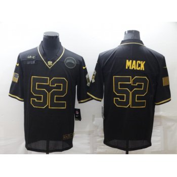 Men's Los Angeles Chargers #52 Khalil Mack Black Gold Salute To Service Limited Stitched Jersey