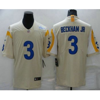 Men's Los Angeles Rams #3 Odell Beckham Jr 2021 Cream Vapor Untouchable Limited Stitched Jersey