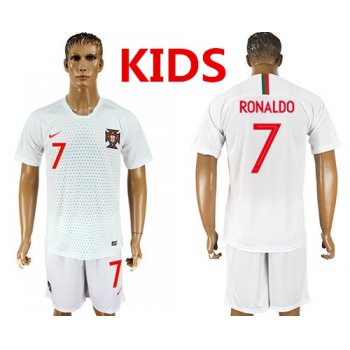Kids Portugal #7 Ronaldo Away Soccer Country Jersey