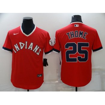 Men's Cleveland Indians #25 Jim Thome Red Stitched Baseball Jersey