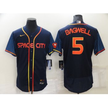 Men's Houston Astros #5 Jeff Bagwell 2022 Navy City Connect Flex Base Stitched Baseball Jersey