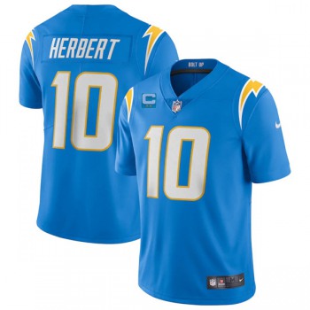 Men's Los Angeles Chargers 2022 #10 Justin Herbert Blue With 2-star C Patch Vapor Untouchable Limited Stitched Jersey