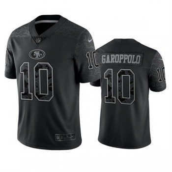 Men's San Francisco 49ers #10 Jimmy Garoppolo Black Reflective Limited Stitched Football Jersey