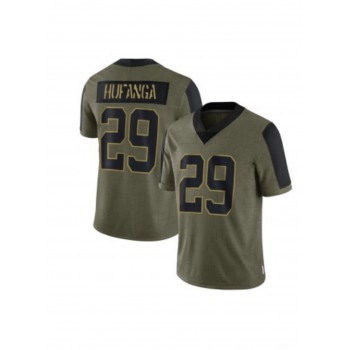 Men's San Francisco 49ers #29 Talanoa Hufanga 2021 Olive Salute To Service Limited Stitched Jersey