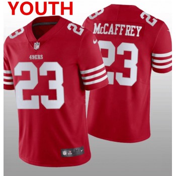 Youth San Francisco 49ers #23 Christian McCaffrey Red 2022 Vapor Untouchable Stitched Jersey