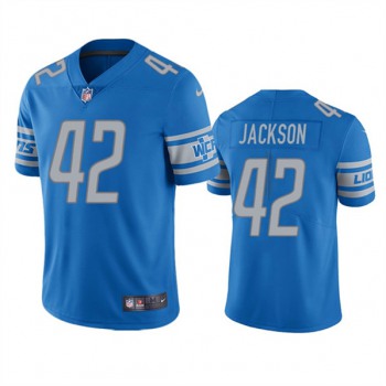 Men's Detroit Lions #42 Justin Jackson Blue Vapor Untouchable Limited Stitched Jersey