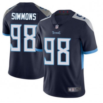 Men's Tennessee Titans #98 Jeffery Simmons Navy Vapor Untouchable Limited Stitched Jersey
