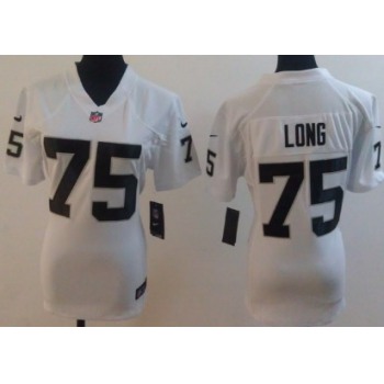 Nike Oakland Raiders #75 Howie Long White Game Womens Jersey