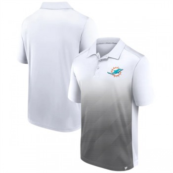 Men's Miami Dolphins White Gray Iconic Parameter Sublimated Polo