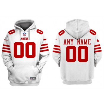 Men's San Francisco 49ers Customized White Alternate Pullover Hoodie