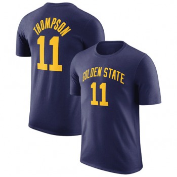Men's Golden State Warriors #11 Klay Thompson Navy 2022-23 Statement Edition Name & Number T-Shirt