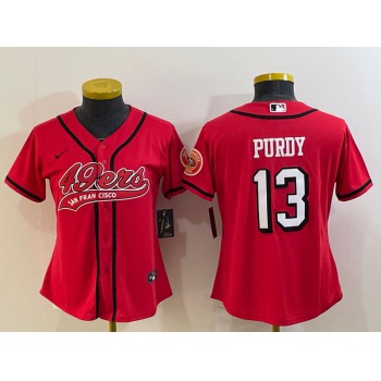 Women's San Francisco 49ers #13 Brock Purdy Red Color Rush With Patch Cool Base Stitched Baseball Jersey