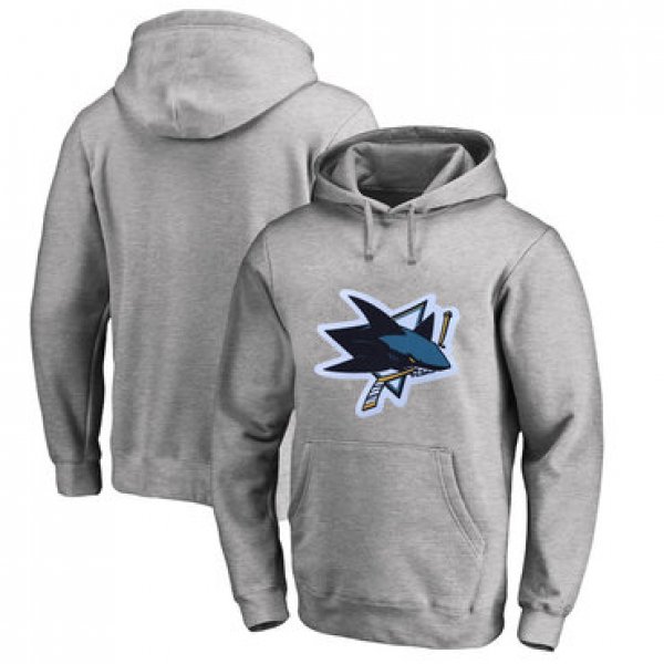San Jose Sharks Gray Men's Customized All Stitched Pullover Hoodie