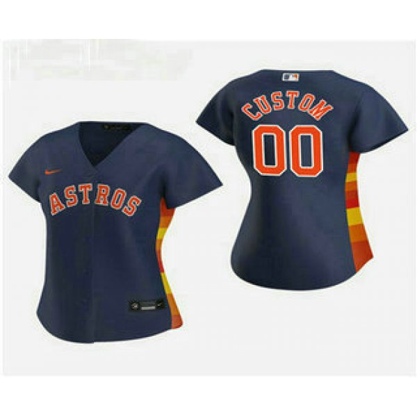 Women's Custom Houston Astros 2020 Navy Alternate Nike Jersey